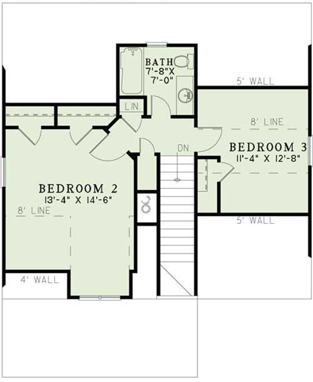 Floor Plan Second Story of Country Plan #153-1085